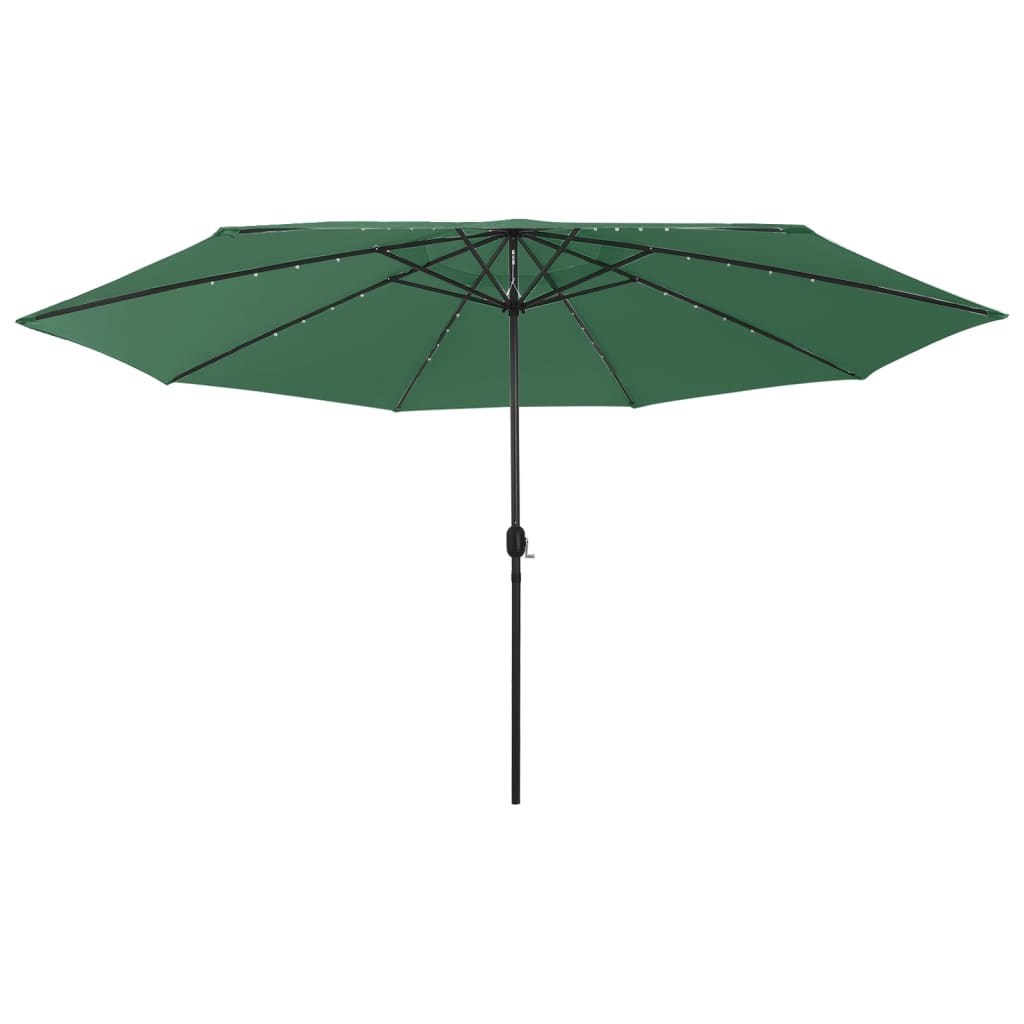 Parasol d'extérieur avec LED et mât en métal 400cm Vert - 3
