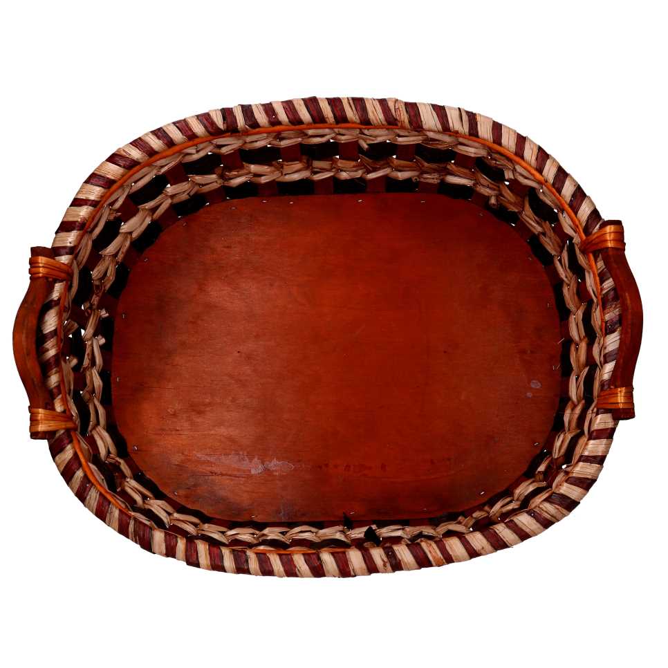 Cesta vimini intreccio crema noce ovalecm55x43h13 - 3