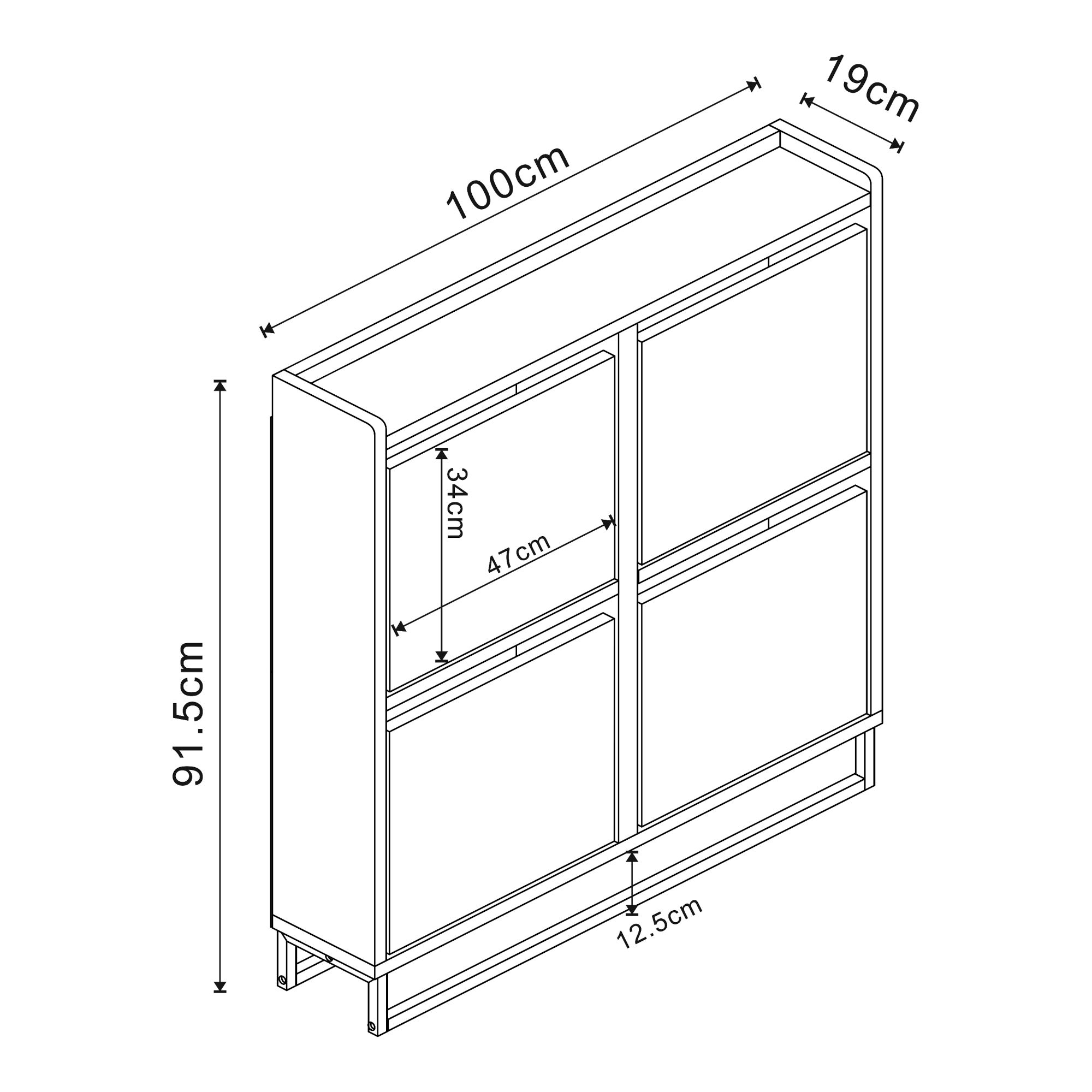 Scarpiera Ylitornio a 4 Contenitori Ribaltabili con Piedini a Cornice - Bianco [en.casa] - 4
