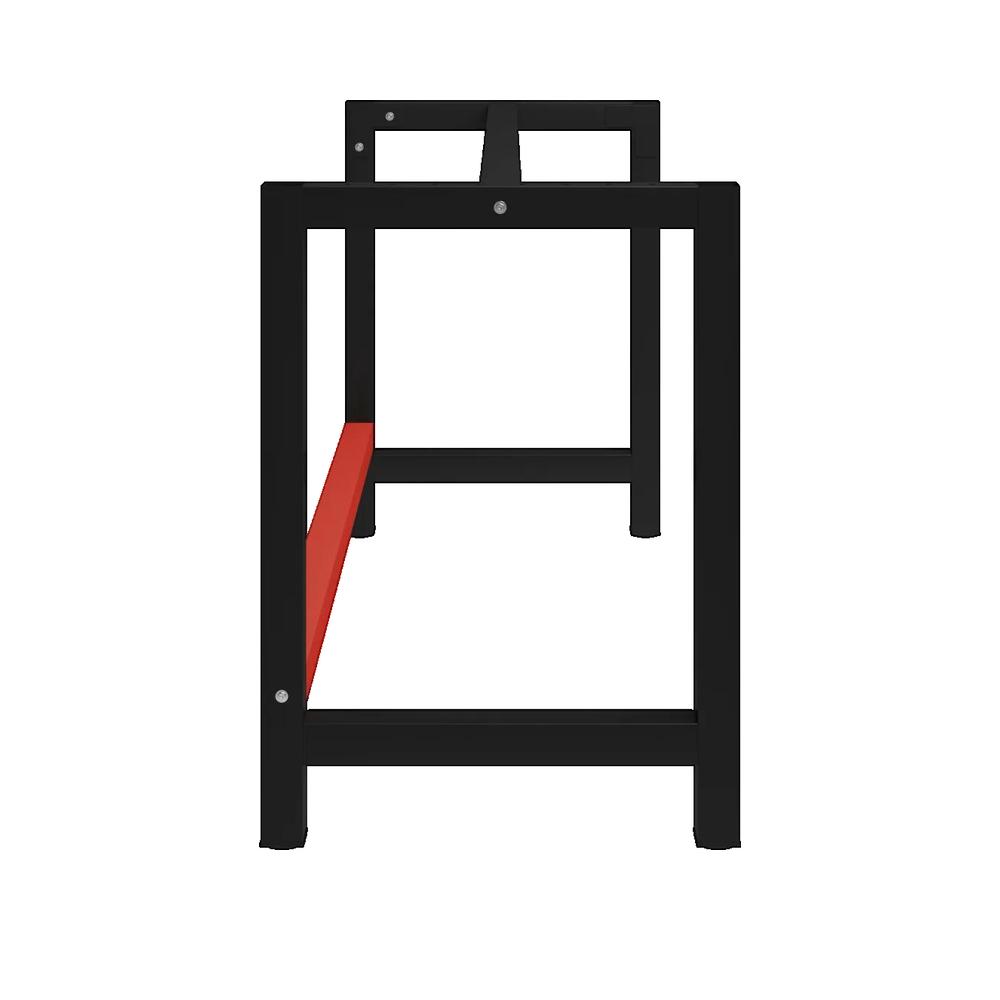 vidaXL Cadre de banc de travail Métal 150x57x79 cm Noir et rouge - 3