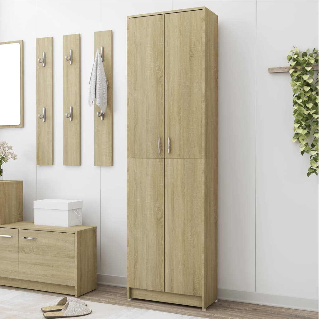 Garde-robe Chêne Sonoma 80x50x200 Cm – 5 Compartiments, Rangement Pratique, Design épuré, Facile à Monter - 2