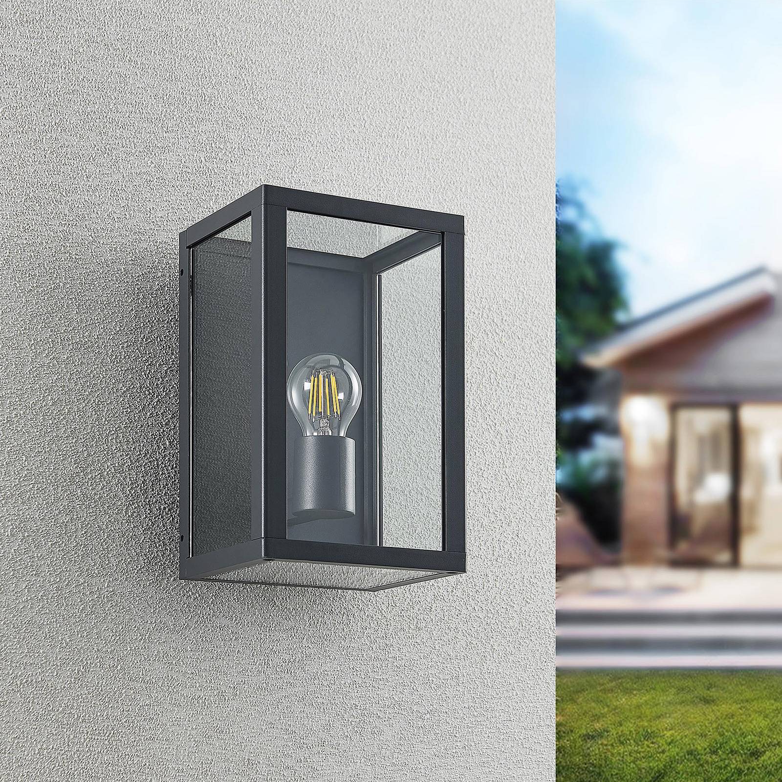 Applique d'extérieur Lindby Giavanna, 28 cm, anthracite, IP44, E27, Applique Murale Exterieur, Luminaire Exterieur, Lampe Jardin, Eclairage Exterieur, - 3