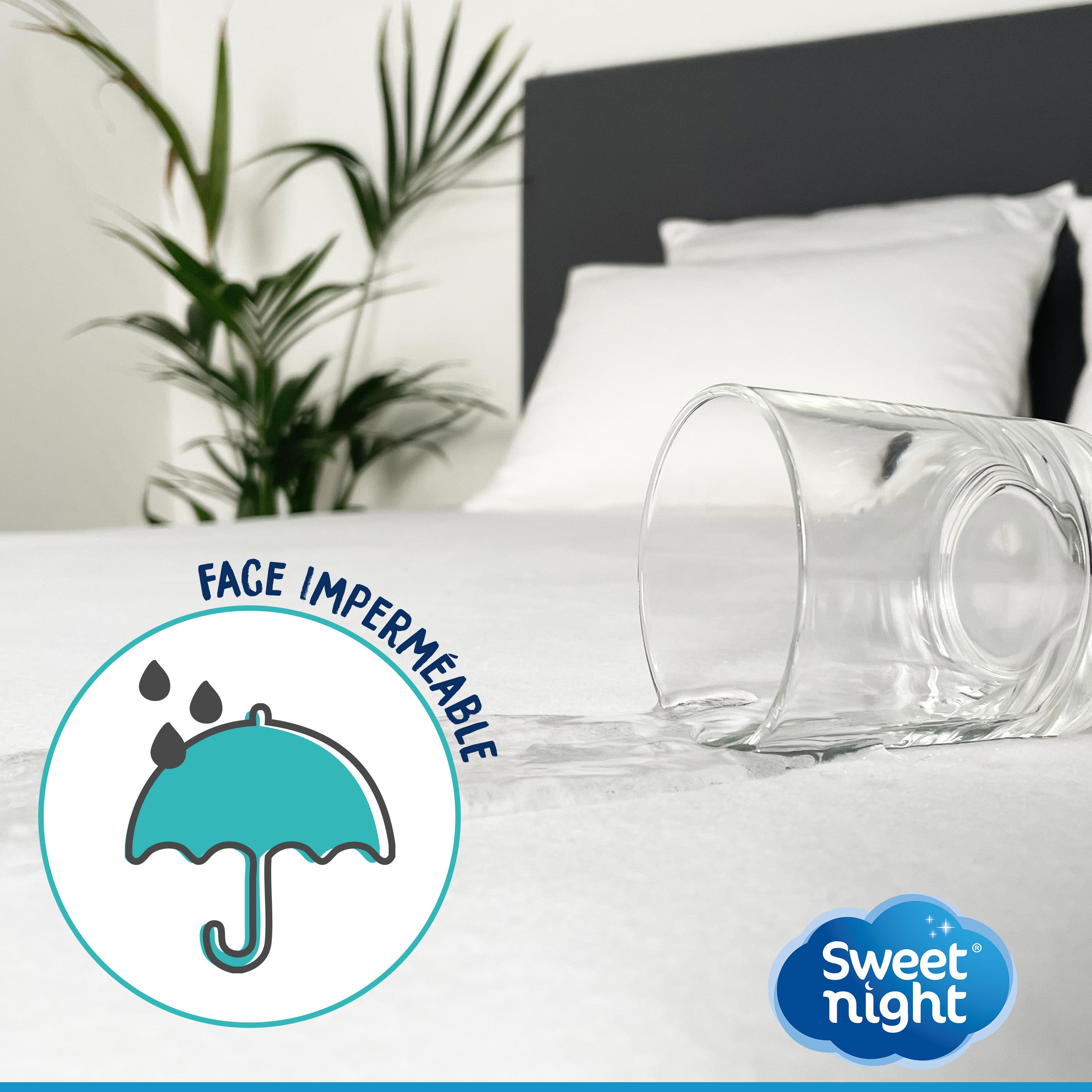 SWEET NIGHT Protège Matelas 140x190 Cm - Alèse Imperméable Respirante Lavable 90°C