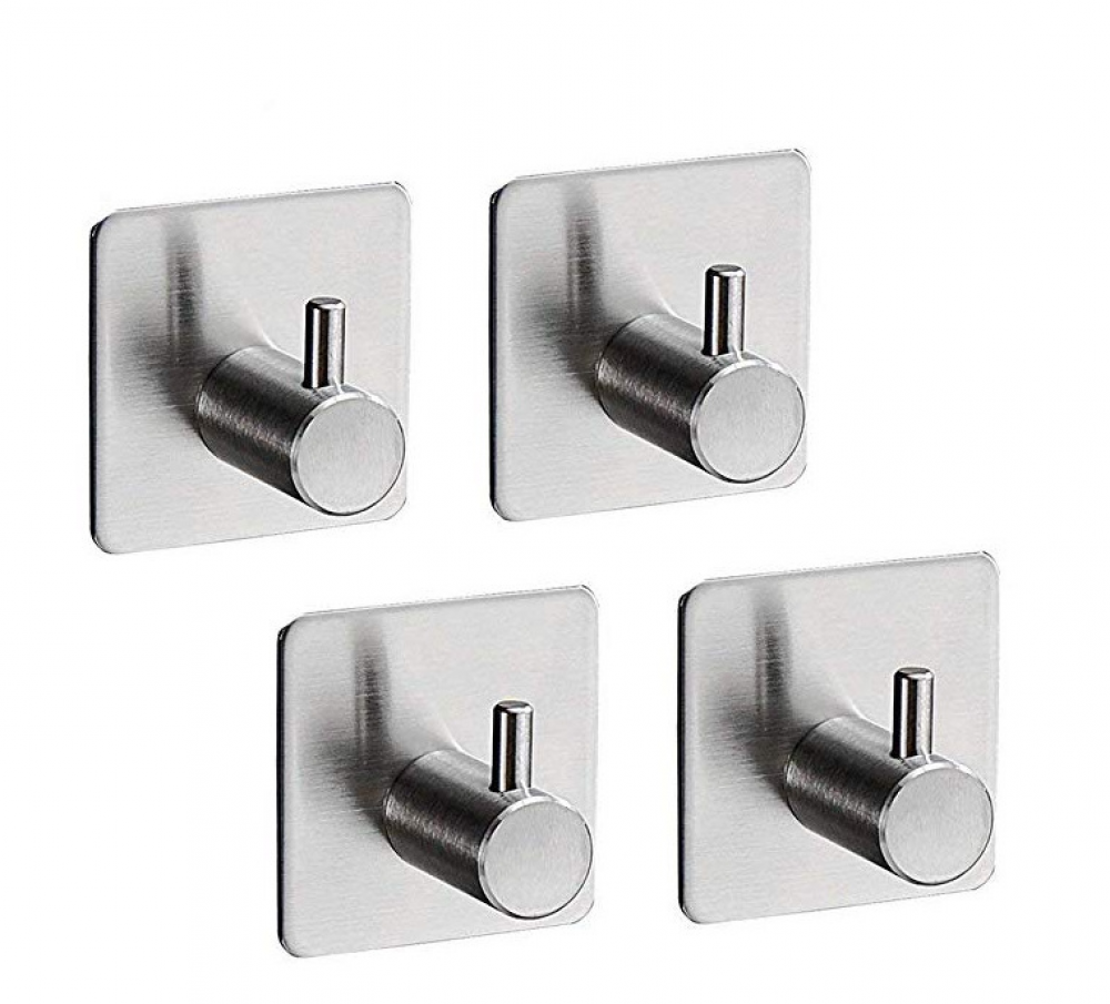 4 sztuki 3M haczyk samoprzylepny, hak ścienny ze stali nierdzewnej do łazienki, wodoodporny i olejoodporny samoprzylepny wieszak na ręczniki do kuchn