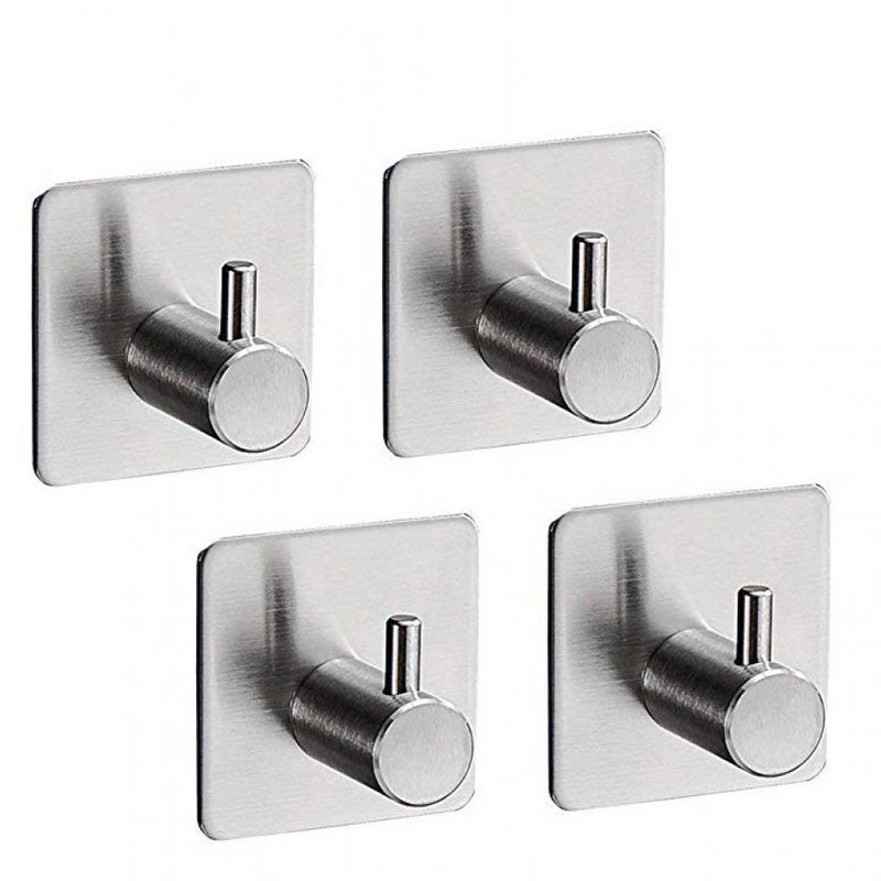 4 sztuki 3M haczyk samoprzylepny, hak ścienny ze stali nierdzewnej do łazienki, wodoodporny i olejoodporny samoprzylepny wieszak na ręczniki do kuchn