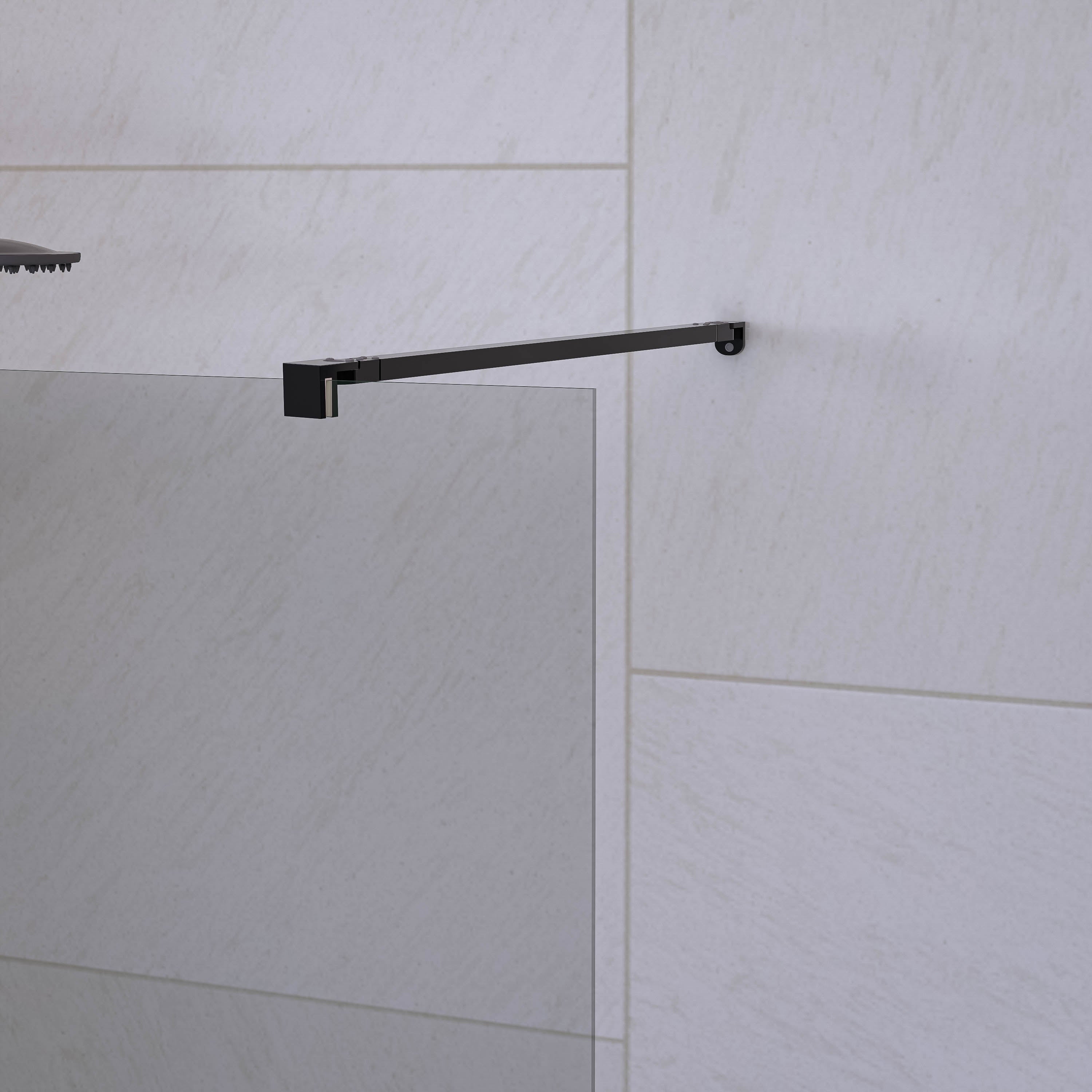 Mampara de Ducha Fija 110x200 cm Negro Mate con Cristal Templado 8 mm y Tratamiento Antical para Baños Modernos - 3