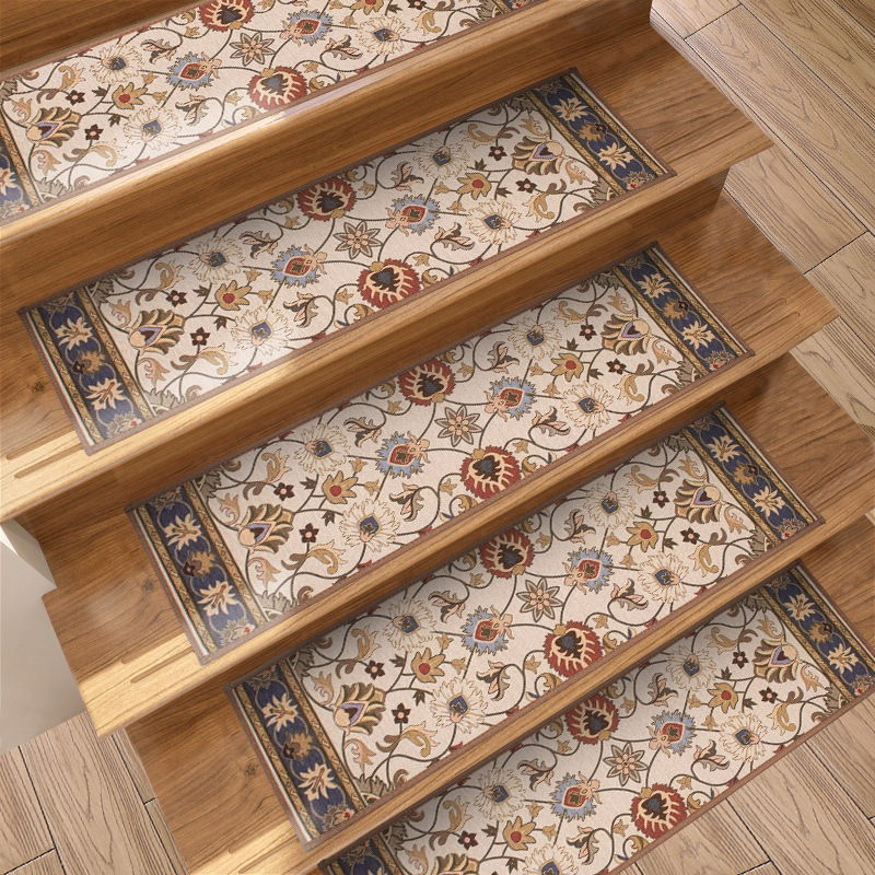 15 uds alfombras antideslizantes para escaleras con adhesivo reutilizable, alfombras de escalera bohemias, peldaños de escalera, 76 x 20 cm