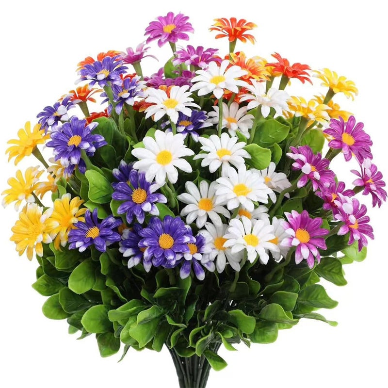 BANTI Fleurs Artificielles Fausse Fleurs en Plastique Bouquets Artificielles Extérieur Résistant