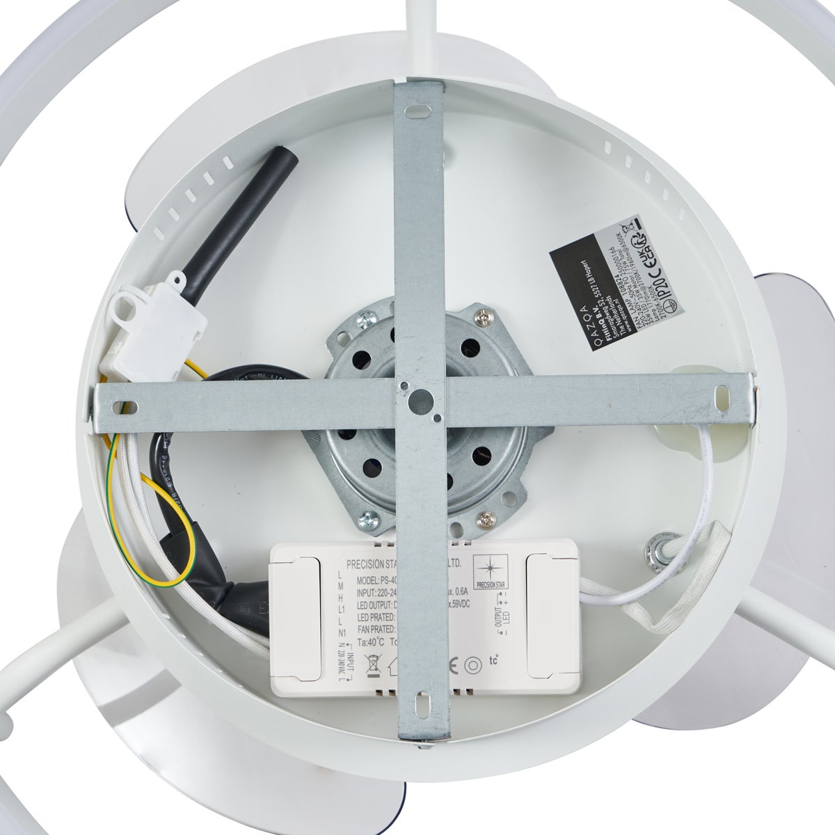 Qazqa moderne ventilateur plafond - Maddy - blanc, rond, led intégrée 35w incluse, 2700k - 6500k, avec télécommande, 50cm, idéal - 8