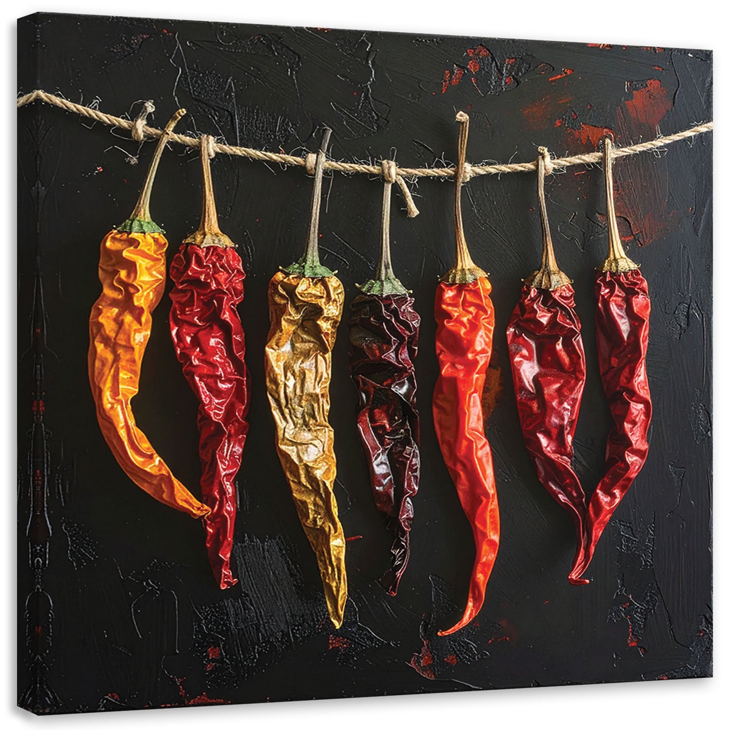 Obraz do kuchni restauracji baru jadalni, Suszone papryczki chilli 40x40