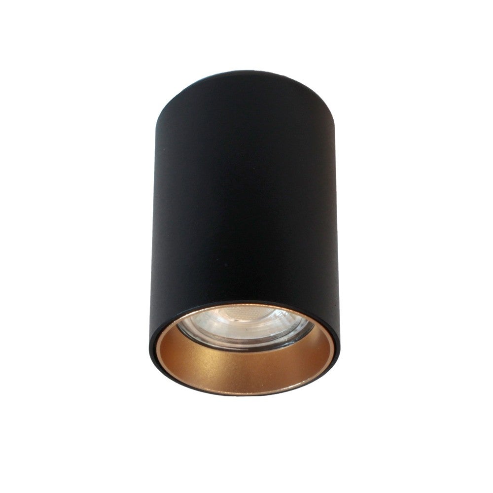 Reflektor natynkowy Basic Reflektor stały o konstrukcji aluminiowej Cylindryczny czarny 1xGU10 Ø6cm