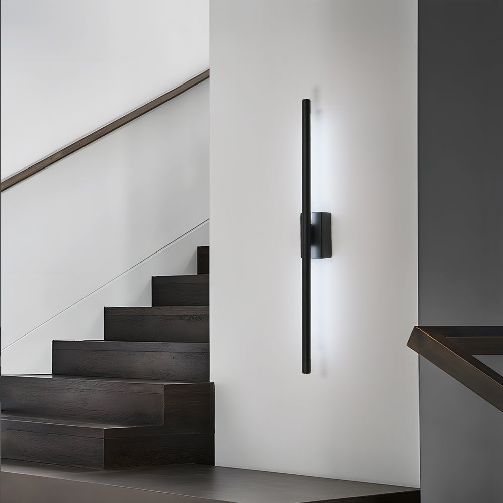 COMELY Applique Murale LED Moderne 8W 900 lm, Barre Lumineuse Verticale Noire 60 cm, Éclairage Blanc Froid 6500K pour Couloir, Salon, Escalier - 4