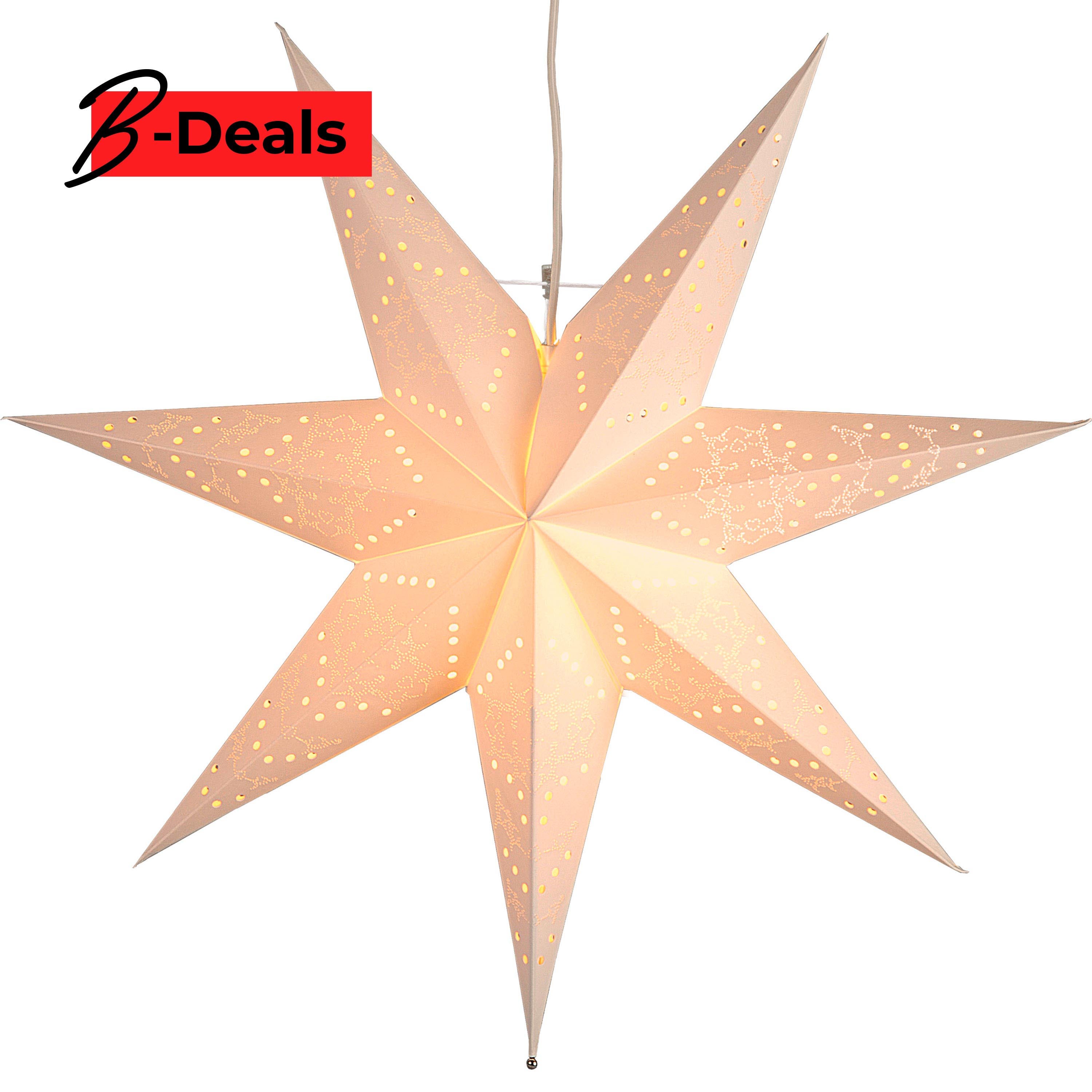 Étoile Lumineuse En Papier 3D - 45 Cm De Diamètre - Décoration Noël, Fenêtre, Sapin - Lumière LED Suspendue, Ambiance Festive