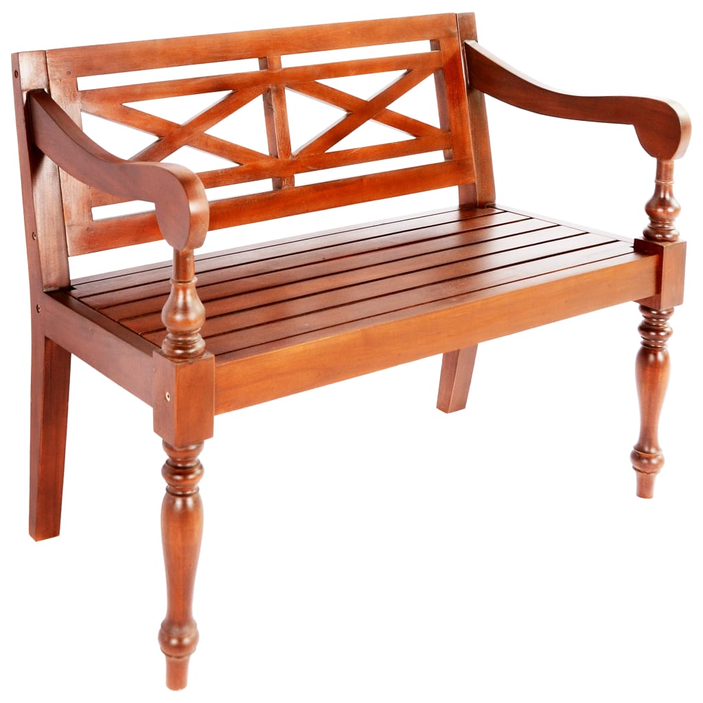 Banco interior | banco batavia madera maciza de caoba marrón oscuro 98 cm cfw65497