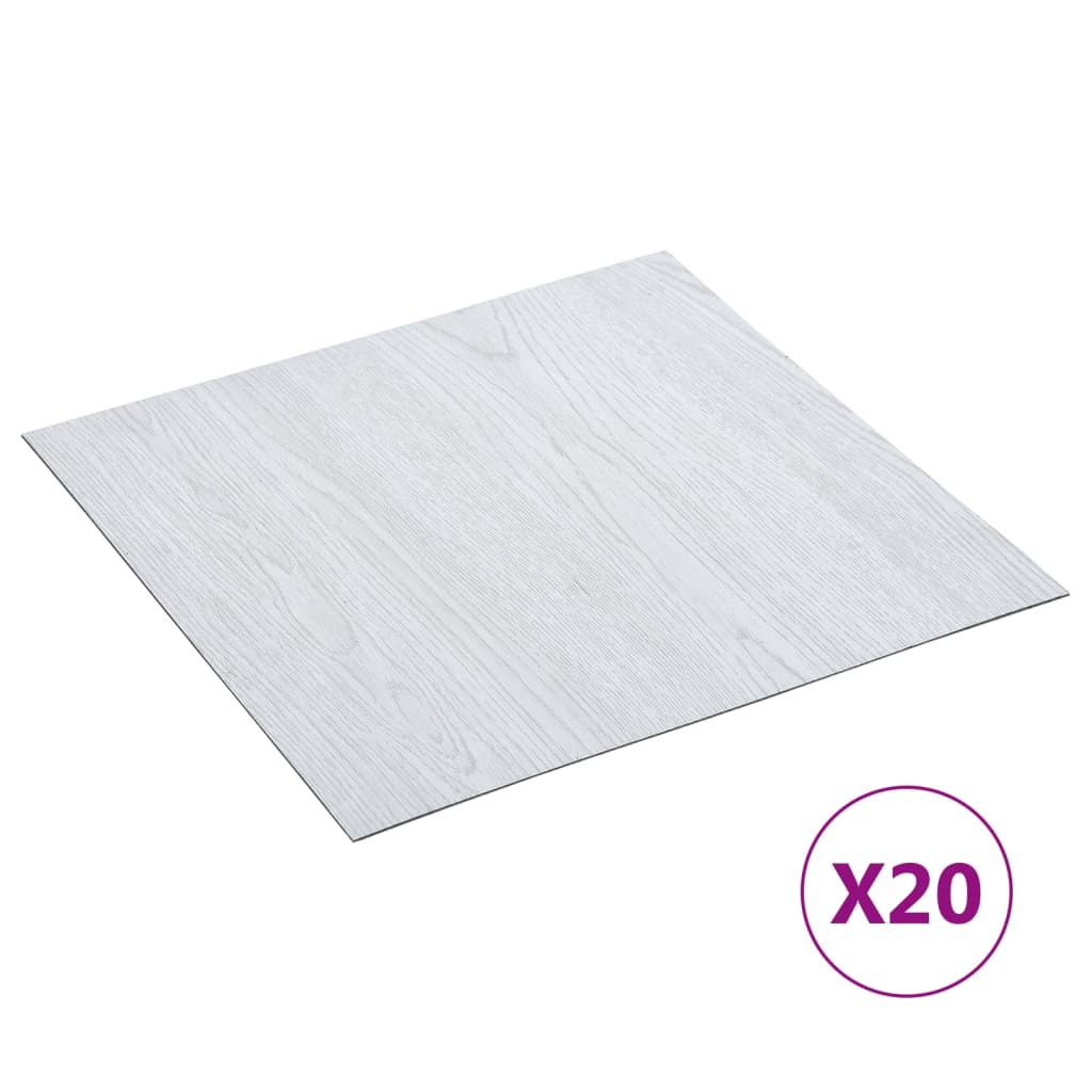 Baldosas de suelo autoadhesivas 20 uds pvc 1,86 m² blanco vidaxl