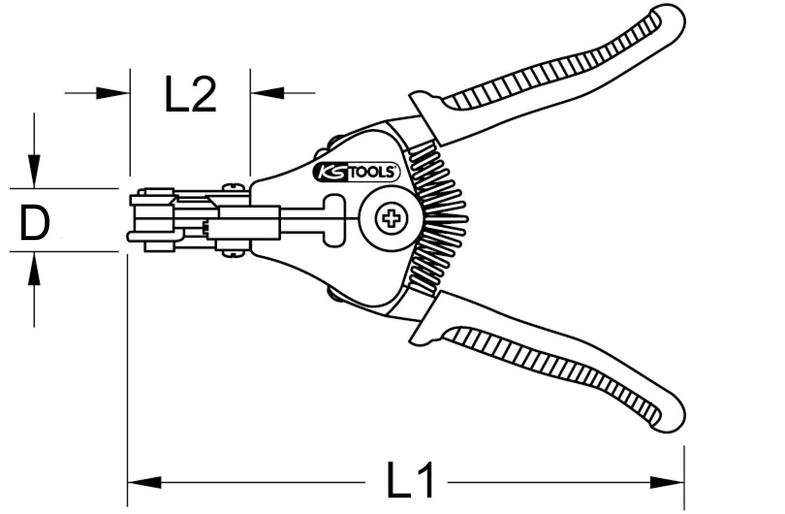 KS TOOLS 115.1029 Pince à dénuder automatique latérale, 170 mm - 1 - 3,2 mm - 5