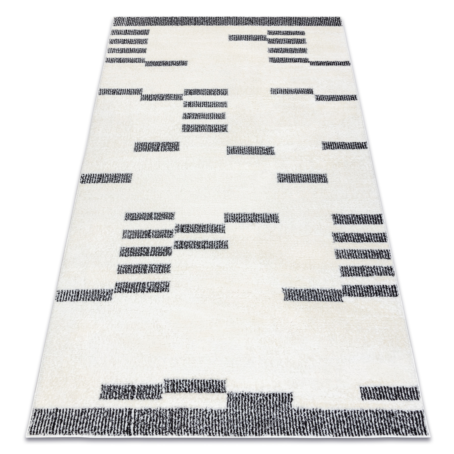 Tapis motif géométrique à poils courts shaggy rectangulaire