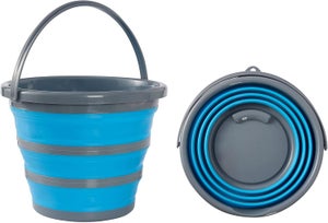 Seau Pliable 10L - Compact, Léger, Pour Ménage, Camping, Pêche, Nettoyage Voiture (gris)