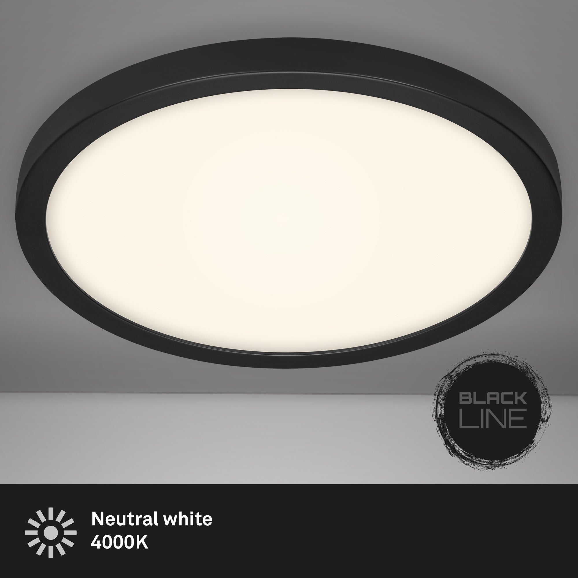 Plafonnier LED BRILONER LEUCHTEN FIRE BLACK, 24,5 W, 2400 lm, IP20, noir-blanc, métal-plastique, Ø 40,5 cm - 2
