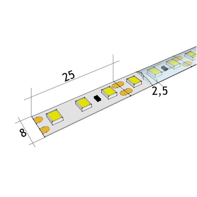 Striscia LED 12V, Bianco Freddo 6500K, 5 Metri, Flessibile, 300 - Foto 9