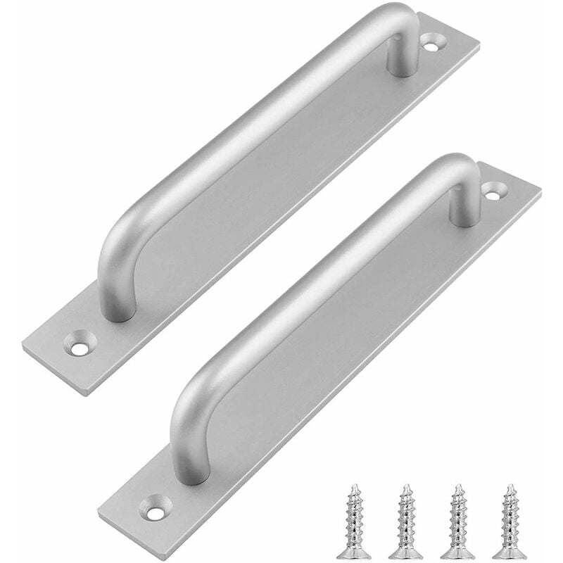 Zestaw 2 uchwytów - 128mm do drzwi stodoły, wykonane ze stopu aluminium, uchwyt do szuflady, szafki, srebrny, ze śrubami