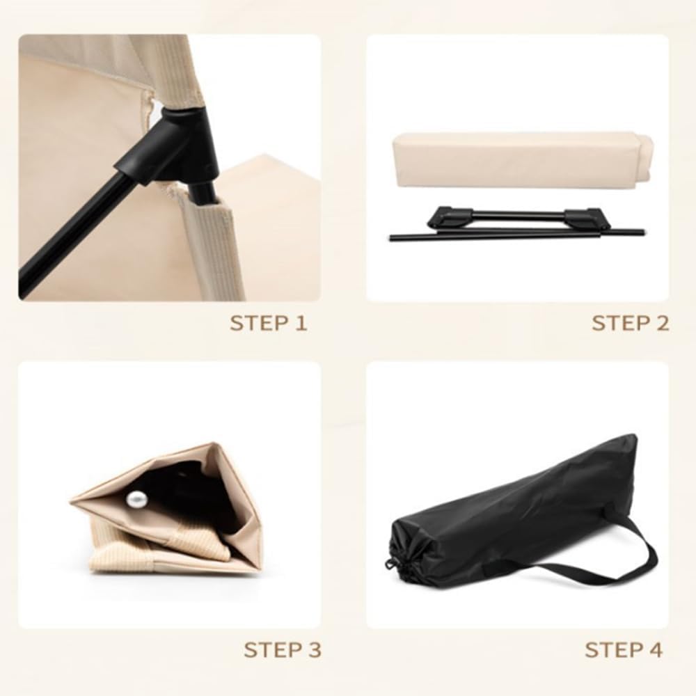 Silla de camping plegable ultraligera con respaldo, que puede utilizarse como un cómodo asiento de suelo para exteriores. - 6
