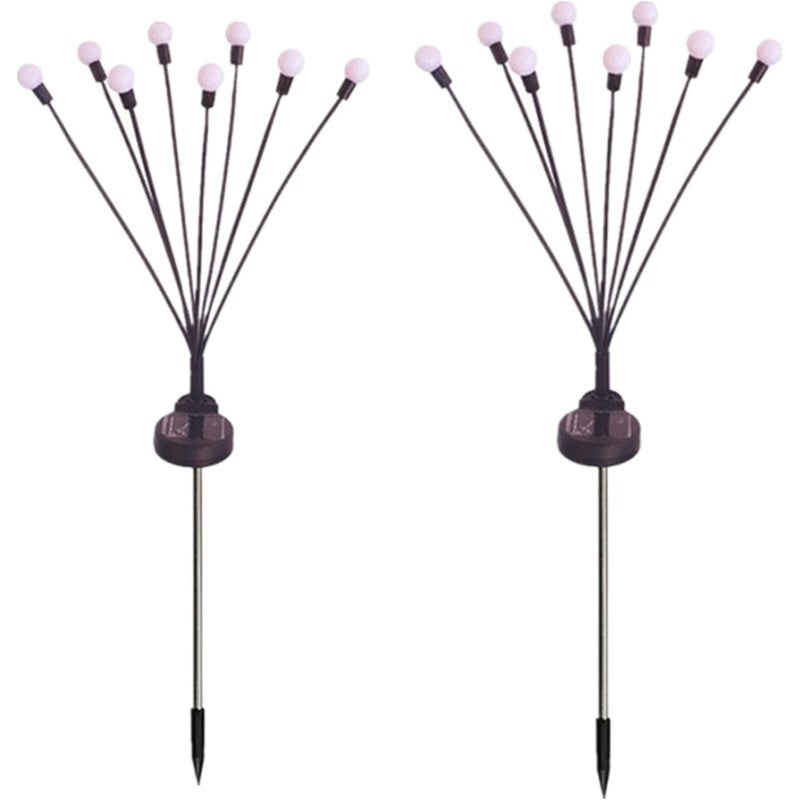 Lampa solarna 8 świateł, stałe światło, zmienna długość światła, 75 cm2, para wodoodpornych, zewnętrznych, dekoracyjnych lampek świetlikowych