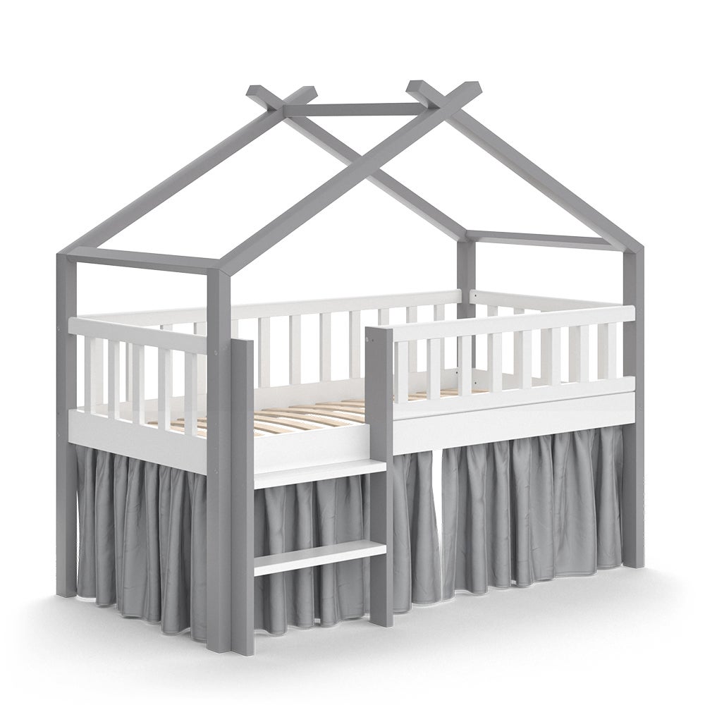 Lit Cabane Enfant VitaliSpa Wiki – 80x160 Cm Avec Matelas – Bois Massif Naturel