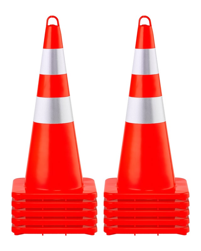 Lot De 48 Cônes De Signalisation Relaxdays - 23 Cm, Orange, Plastique Souple, Empilables - Pour Football, Dressage Chien, Sport équestre, Enfants