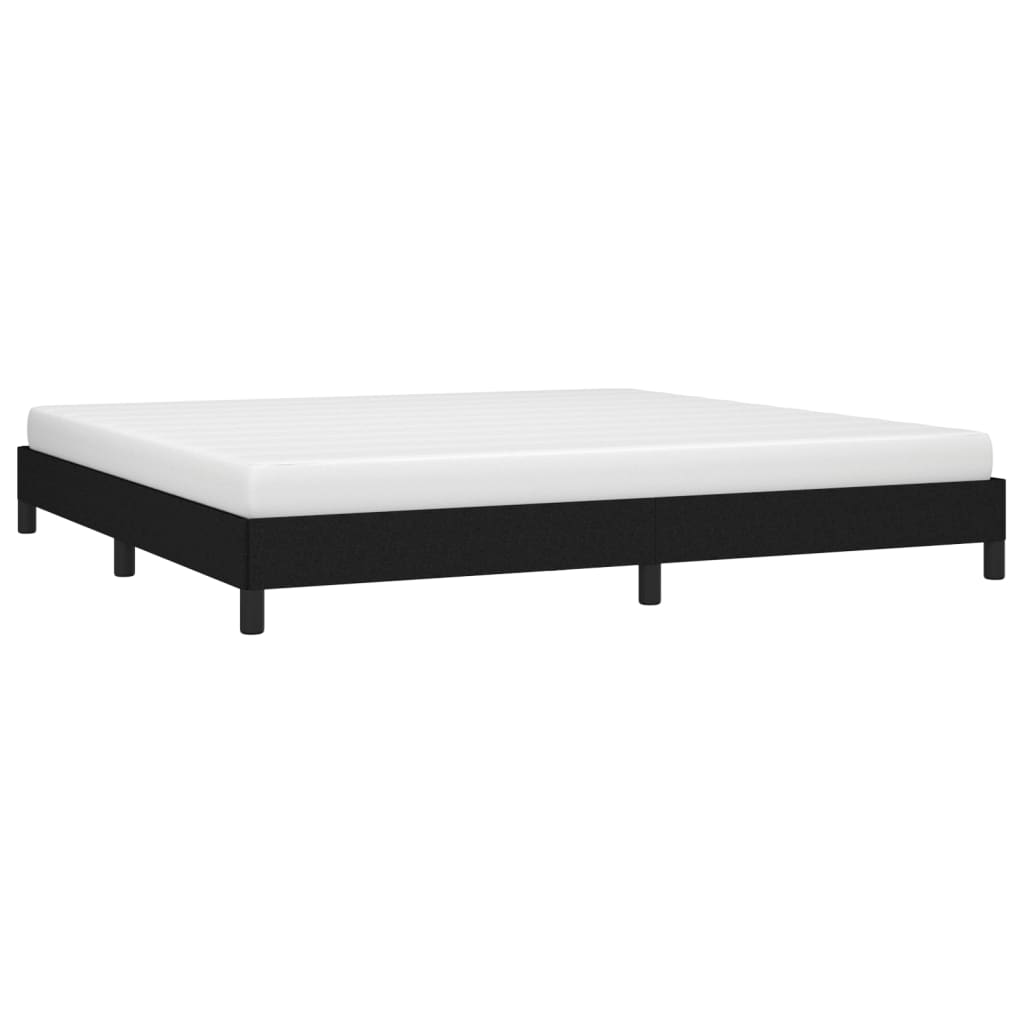 Cadre de lit sans matelas, tissu noir, pour la chambre, 200 × 200 cm - 3