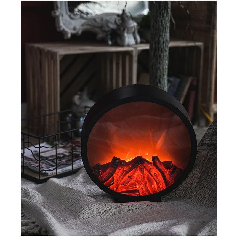 Lampa stołowa LED z efektem płomienia, w kolorze antracytowo-szarym, odpowiednia do użytku wewnątrz i na zewnątrz, zasilana bateryjnie i przez USB