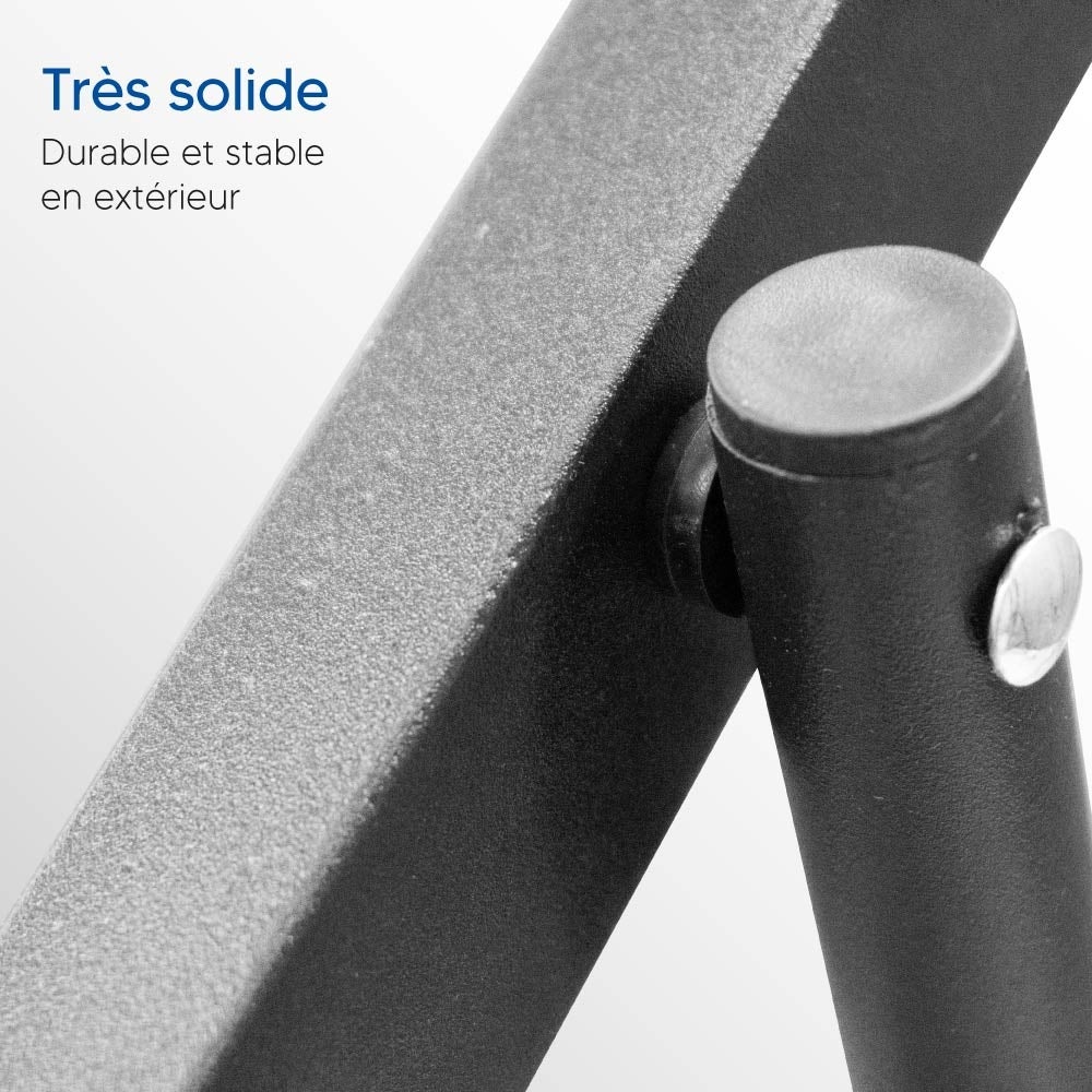 Chaise chilienne pliante 94x61 cm textilène anthracite avec coussin – 5 positions - 5