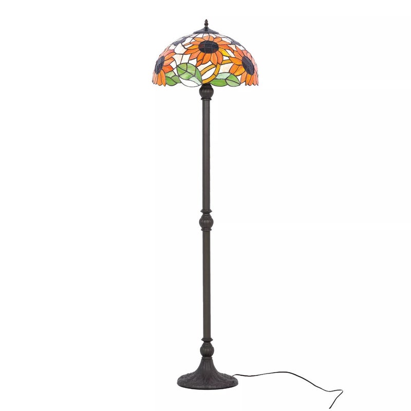 Lampa podłogowa stojąca Sunflower mulitikolor 2xE27x20W wym: 150 x 40 x 40 cm szkło witrażowe Kaja