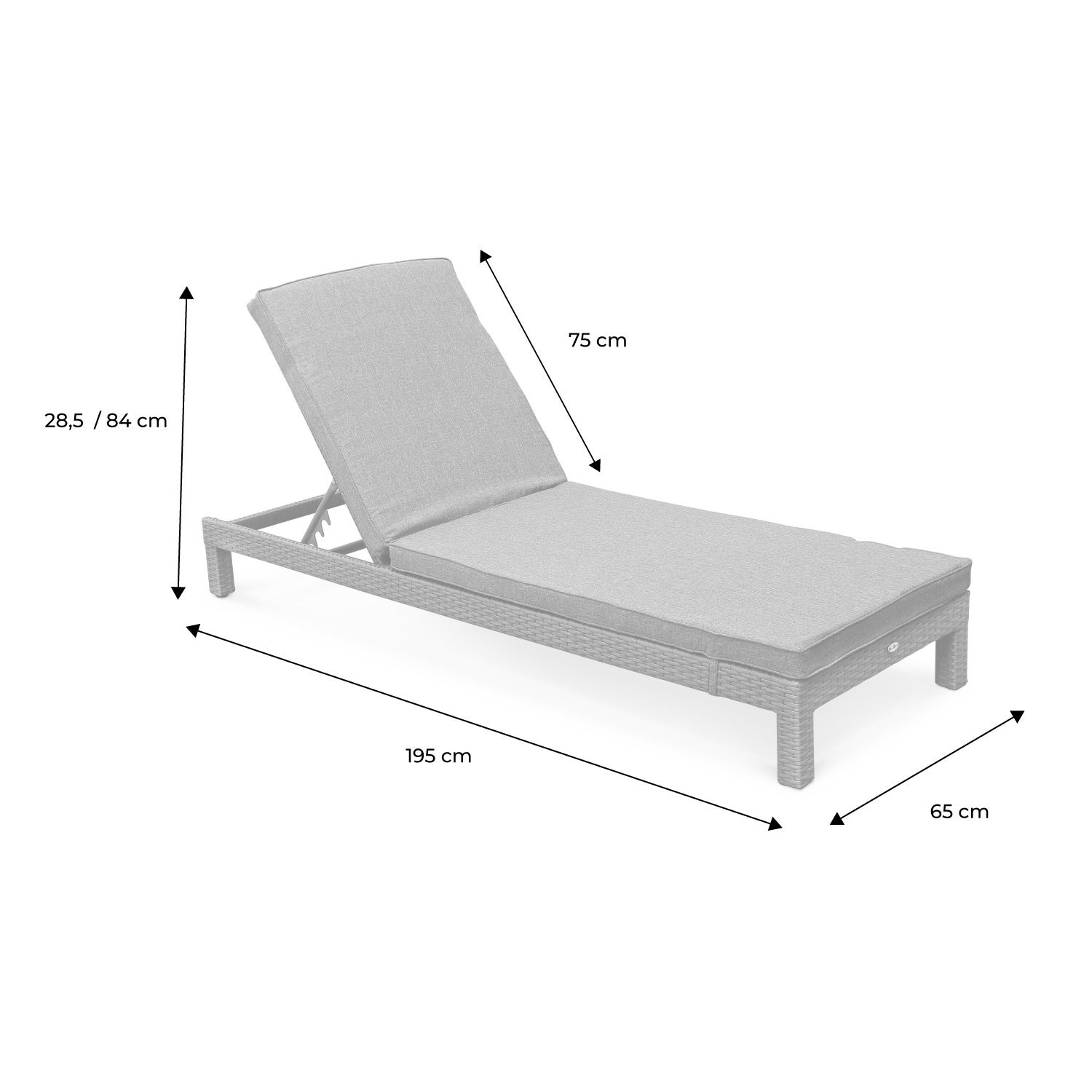 Set de 2 bains de soleil en résine tressée. transats - Pisa x2 - Naturel. Coussins beige PISA - 6