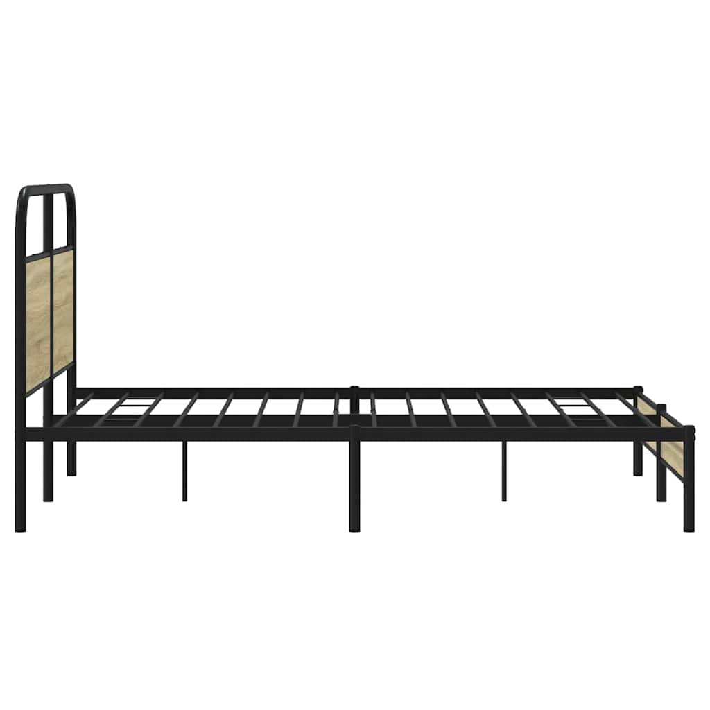 Cama casal | Cama de adulto | Estrutura cama s/ colchão derivados de madeira carvalho sonoma CFW783288 - 6