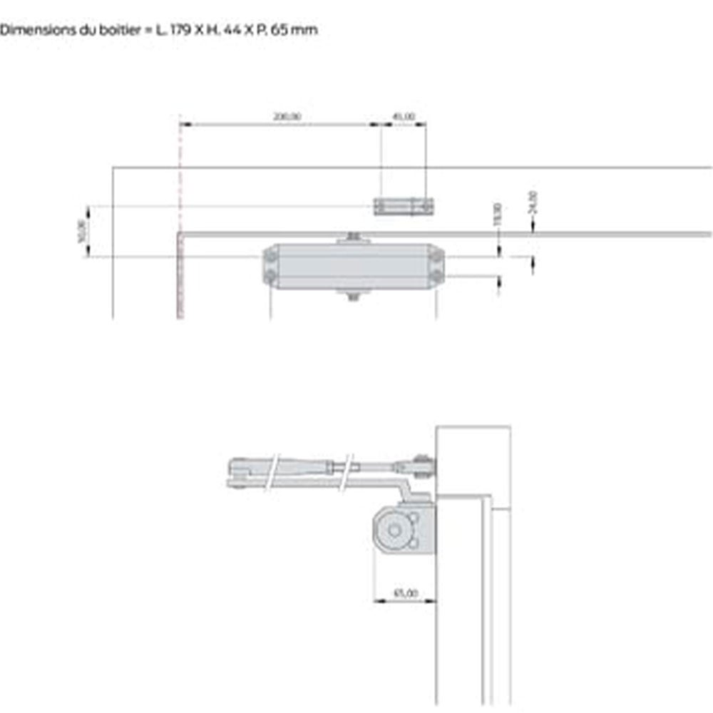 Ferme-porte a compas 6100207 BRICARD, acier argente, force 2/3/4 - 4
