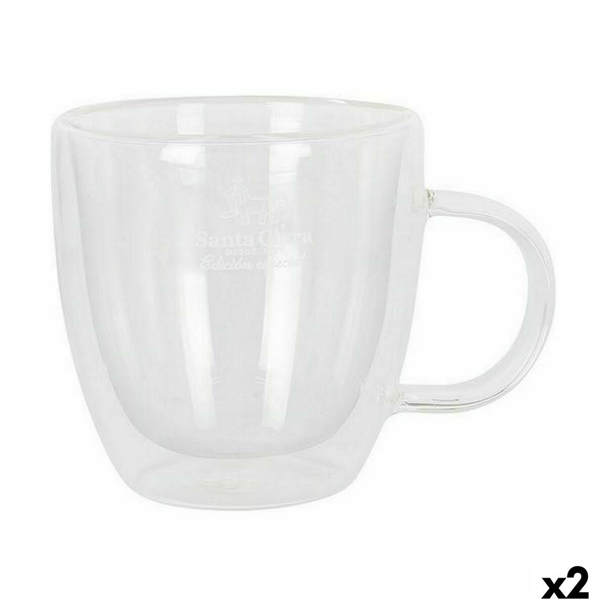 Juego de Tazas Santa Clara Térmica 150 ml Vidrio de Borosilicato
