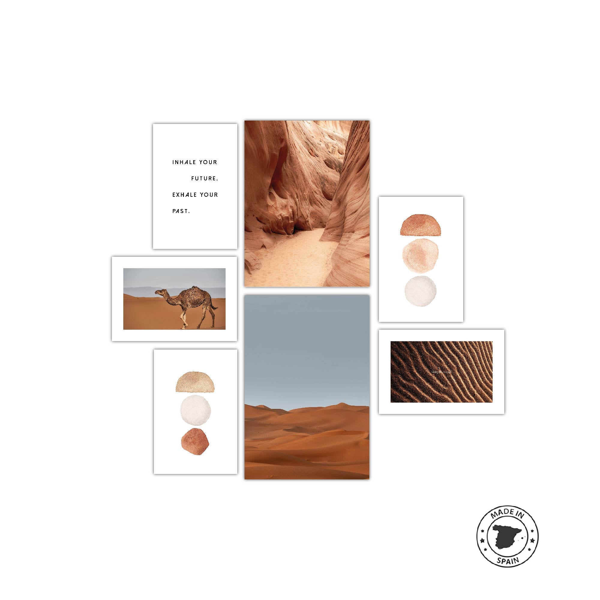 Set de 7 illustrations décoratives sans cadre - Photographies de déserts, messages, aquarelles - 20x30 cm, 30x40 cm - MILUKA - 2