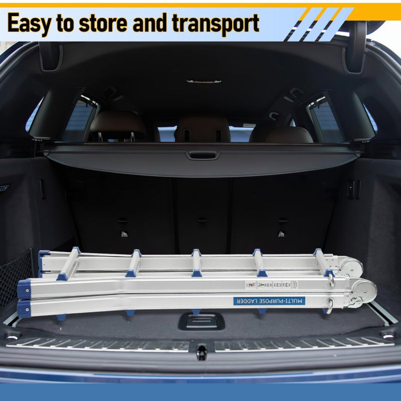 Échelle Télescopique Escabeau Telescopique Multi-Fonction 4x5 marches Echelons Polyvalent - 5