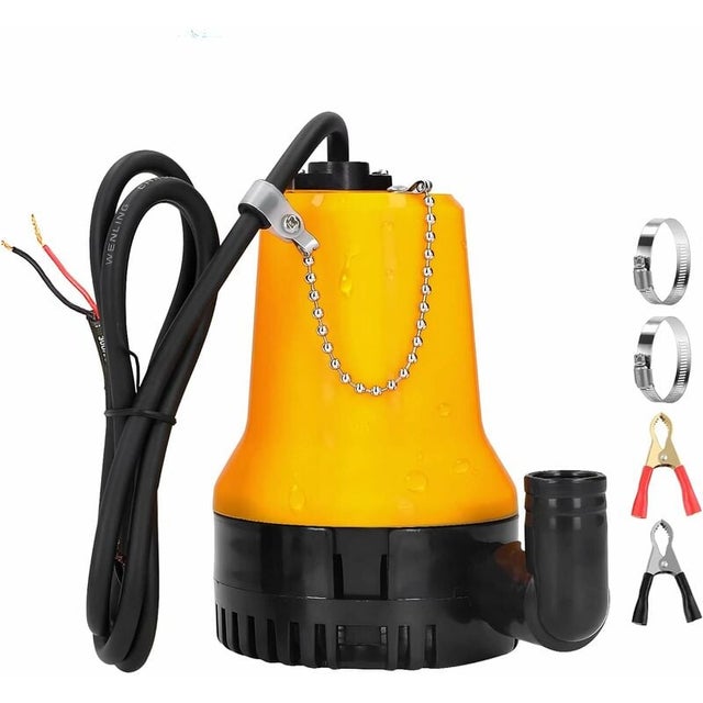 Pompa a Membrana 12V, 3,5 GPM 13,25 L/min, Pompa per Acqua a 3 Camere 12 Volt CC con Pressostato Automatico 40-100 PSI Regolabile, 50 PSI, Porta