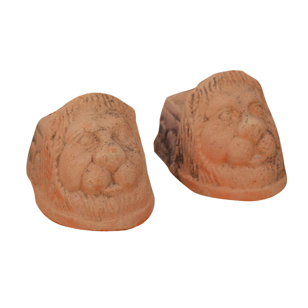 BISCOTTINI Set 8 Piedini Sottovaso Zampa di Leone in Terracotta Toscana - Supporto per Vasi da Esterno - Piedini Sotto Vaso 10x8x8cm Made in Italy - 4