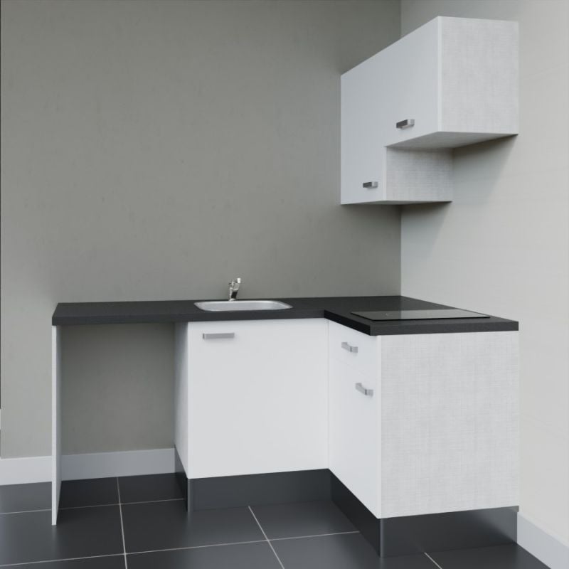 Kitchenette d'angle KA02L-PT avec plan de travail et évier - 4