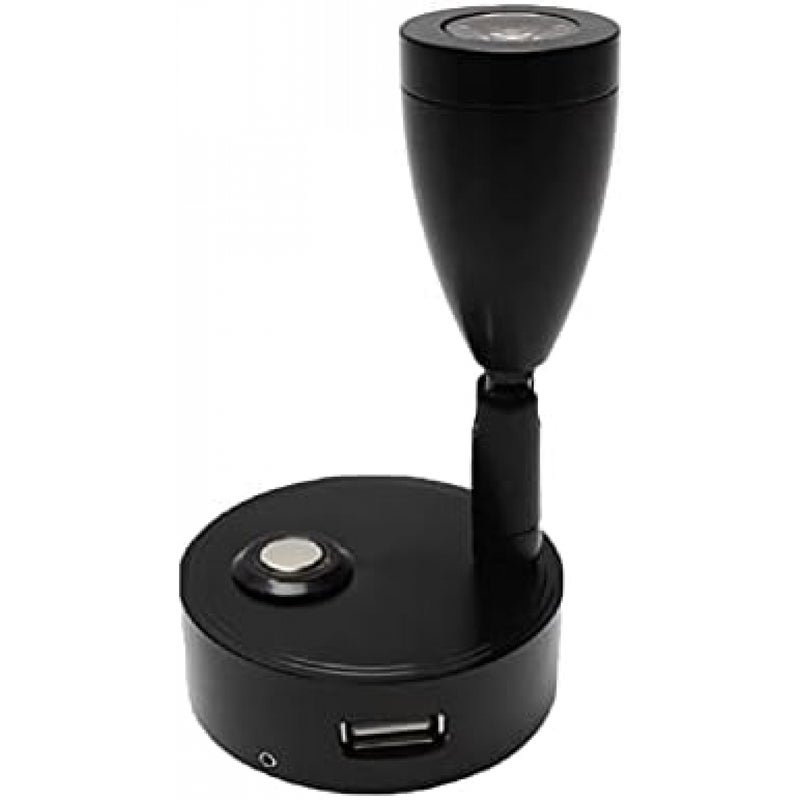 Lampa do czytania z przełącznikiem dotykowym włącz/wyłącz i złączem USB. 5 V/2 A, odpowiednia do karawan, kamperów, łodzi, światło białe (czarny)