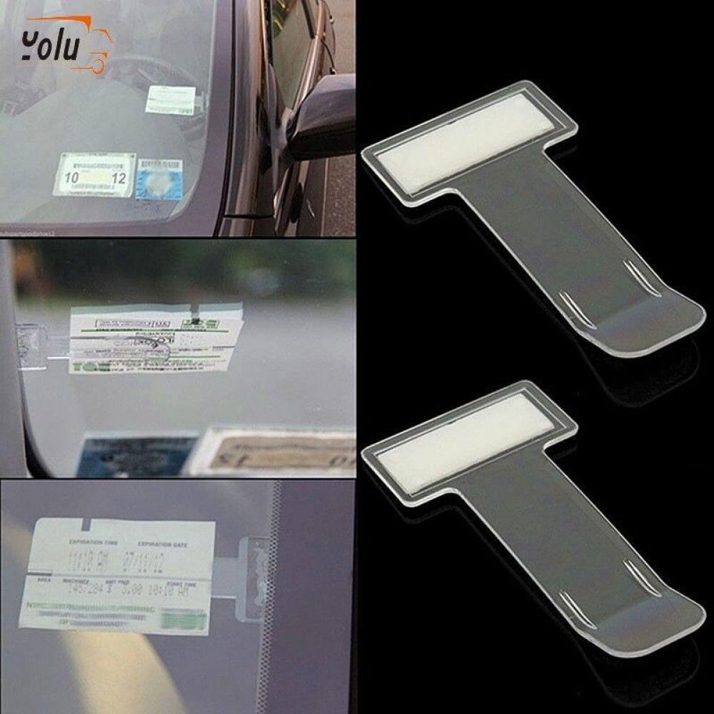 Lot De 5 Pinces à Ticket Pour Pare-brise De Voiture - Autocollant Transparent, Pour Tickets De Parking, Factures