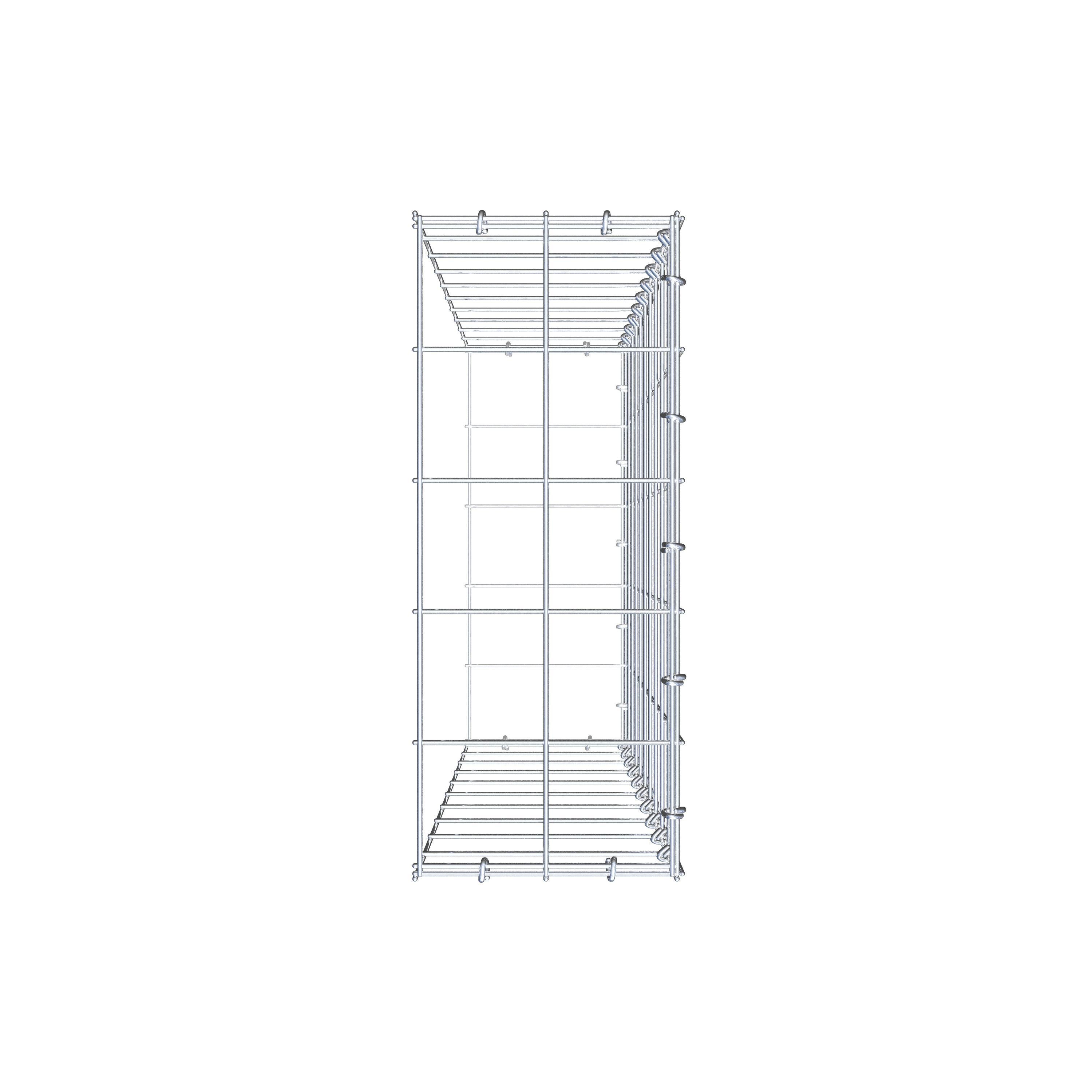 Gavión para alargar en acero galvanizado 100x20x50cm (LxAxP), malla 10 x 10cm, Anillo en C, sin rejilla frontal - 5
