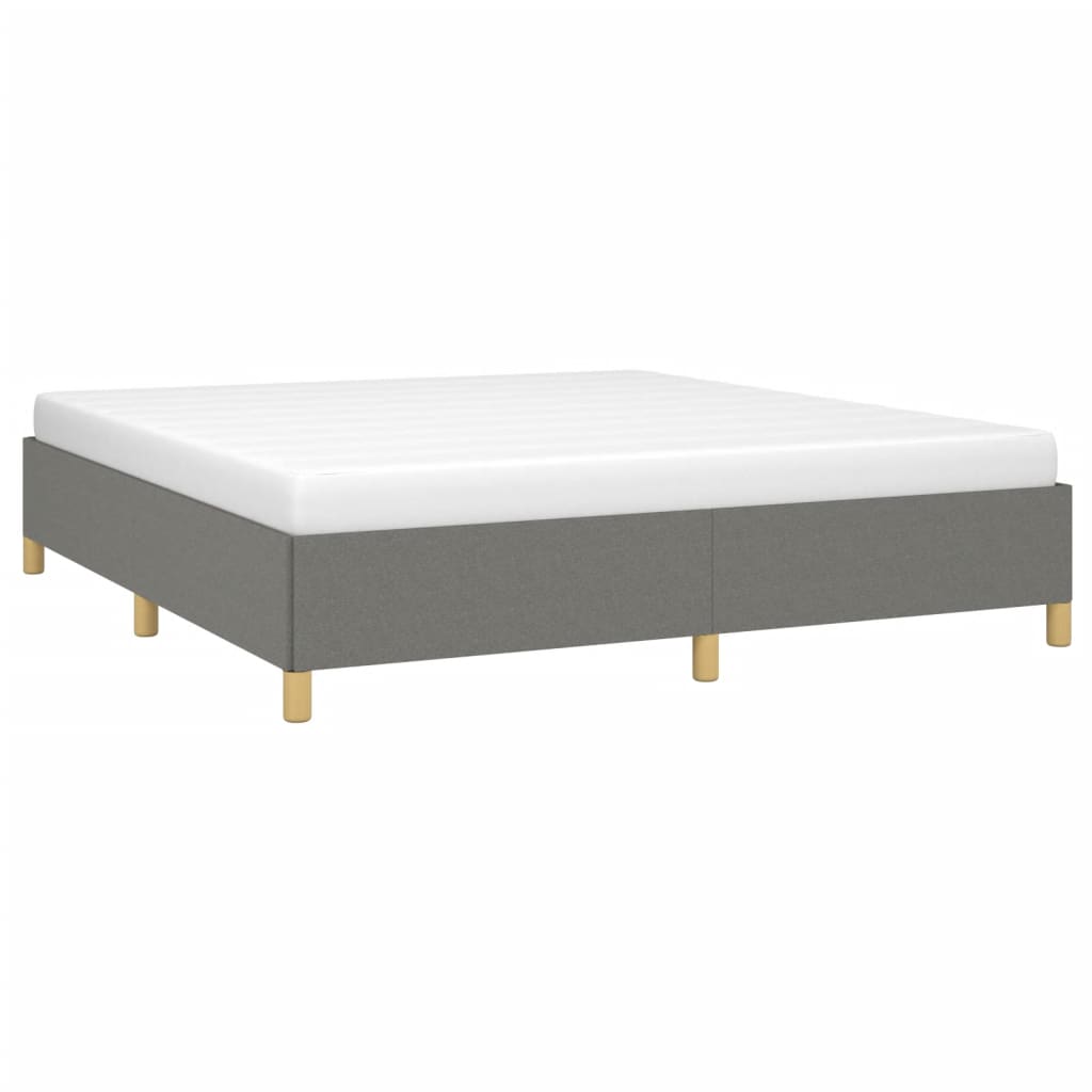 Cadre de lit sans matelas gris foncé 160 x 200 cm tissu - 3