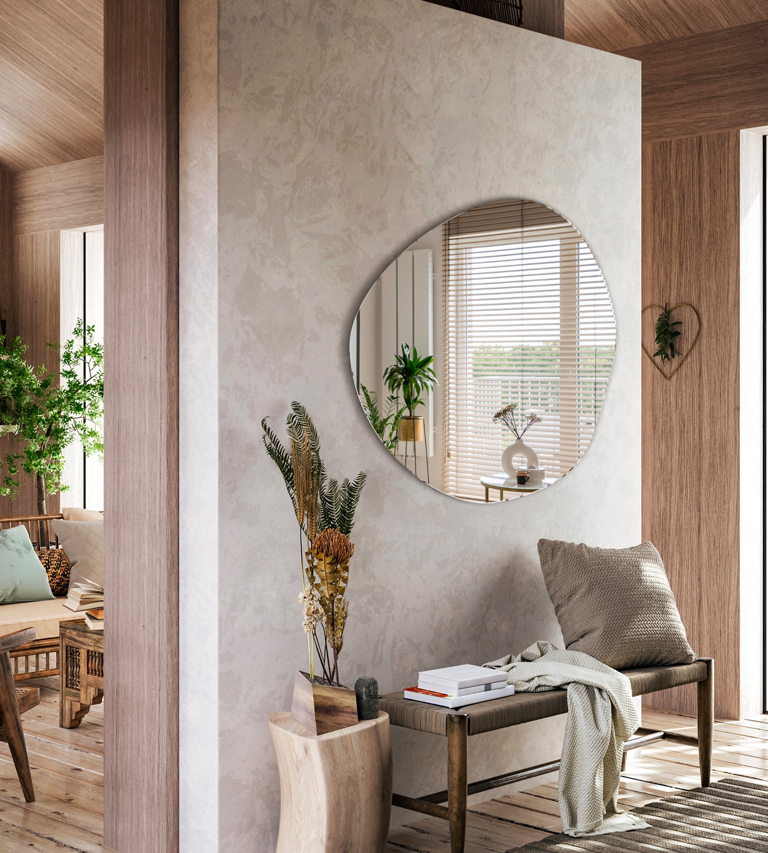 Specchio da parete irregolare per il soggiorno - Tulup - 47,9 cm x 48,3 cm - 4