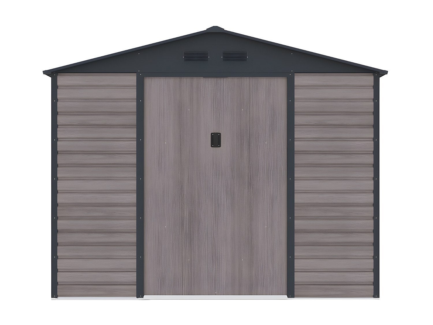 Abri de jardin métal en acier galvanisé effet bois gris 8,94 m² - ADELMO - 2