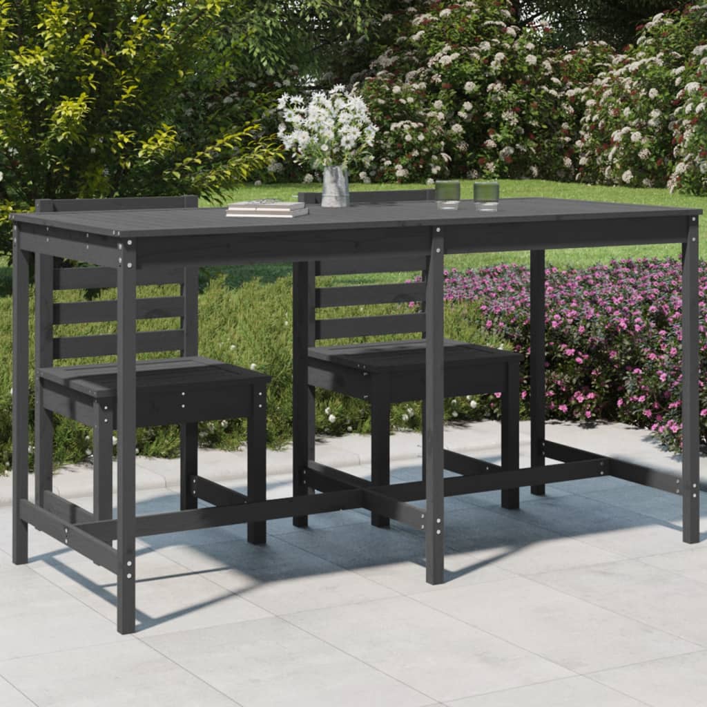 Table de jardin gris 203,5x90x110 cm bois massif de pin | Leroy Merlin