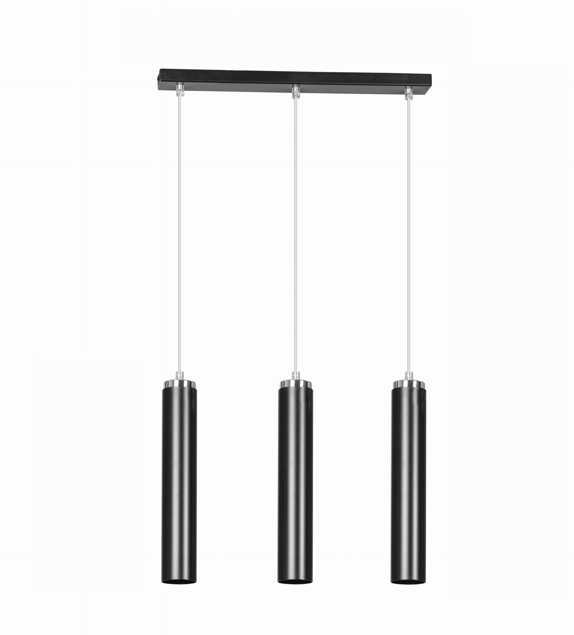 Lampa wisząca Luna czarna-chromowana 3xGU10x10W wym: 100 x 45 x 8 cm metal Emibig